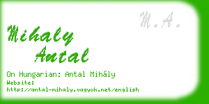 mihaly antal business card